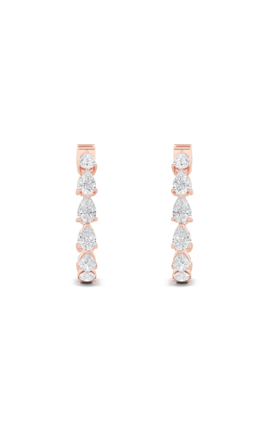 4Cttw Pear Shaped Lab Grown Diamond (F/VS) InsideOut Hoop Earrings in 14K Gold