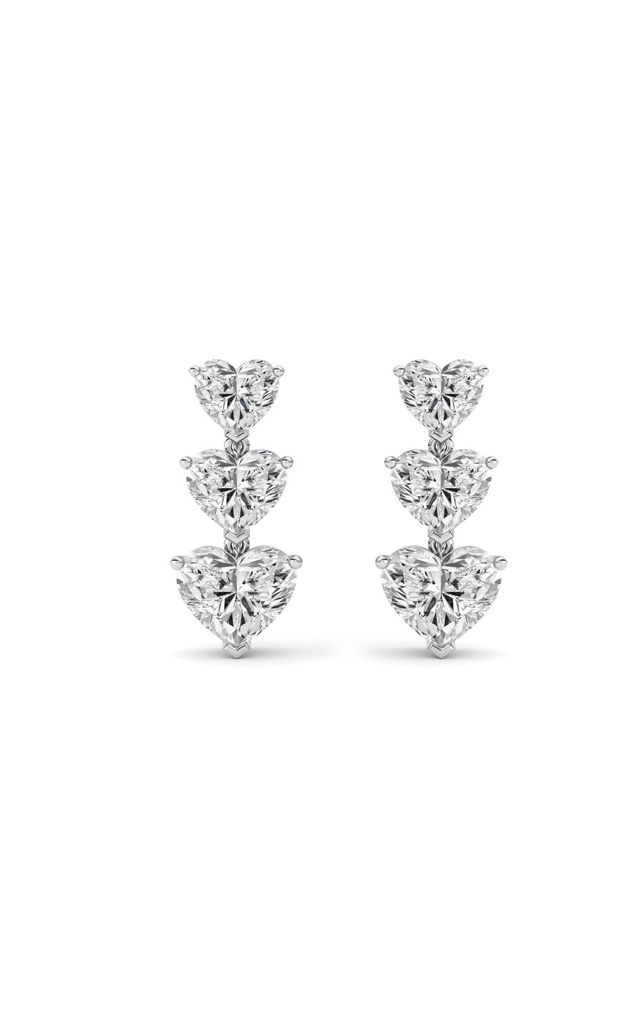 16Cttw Heart Shaped Lab Grown Diamond (F/VS ) Earrings in 14K Gold
