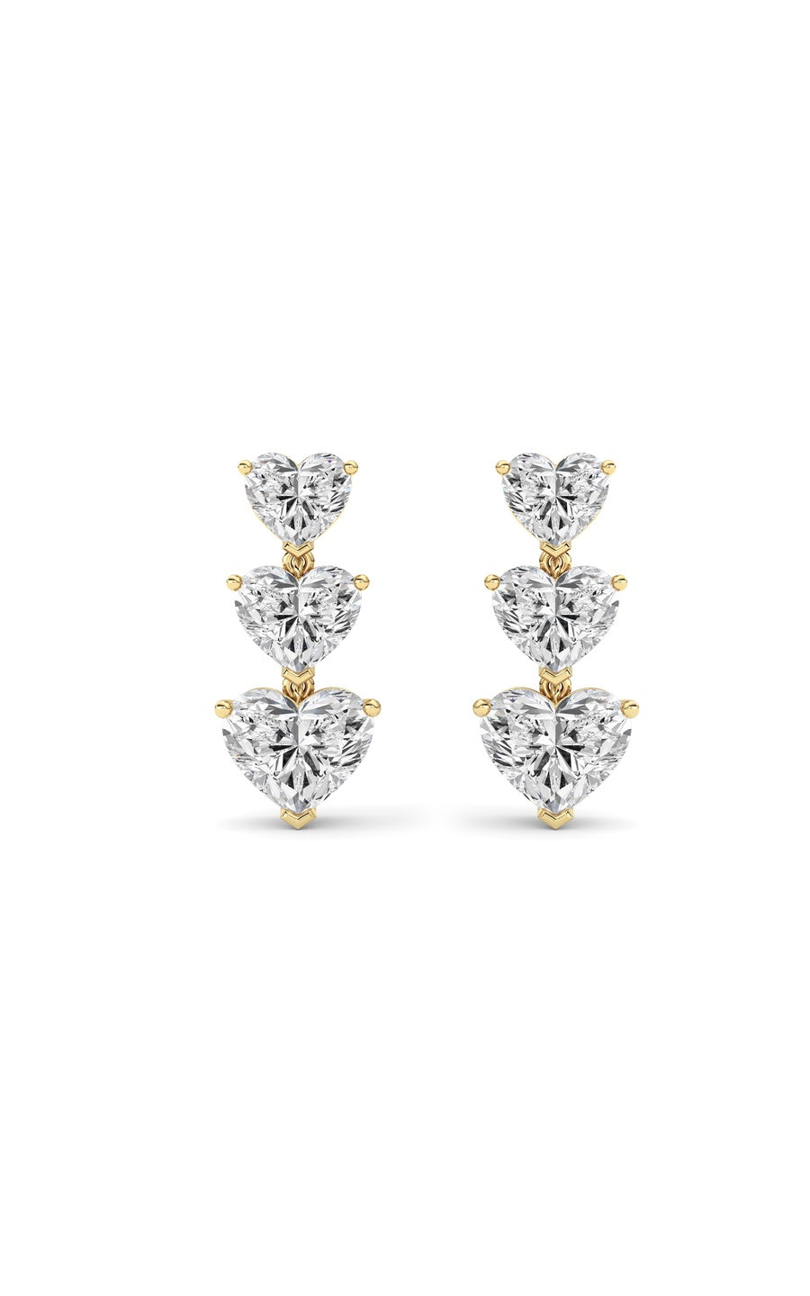 16Cttw Heart Shaped Lab Grown Diamond (F/VS ) Earrings in 14K Gold
