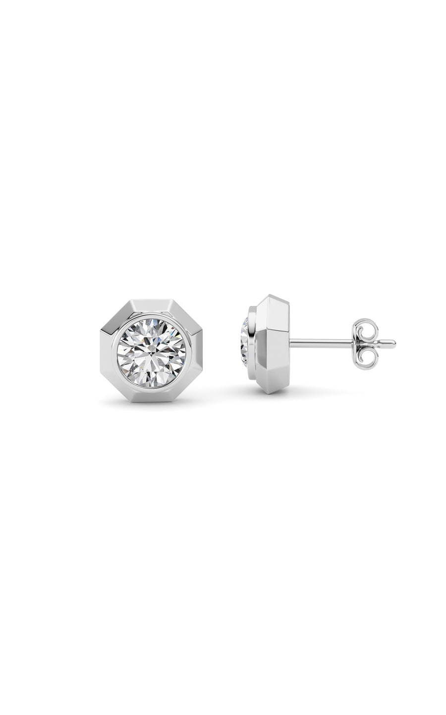 2Cttw Round Shaped Lab Grown Diamond (F/VS ) StudEarrings in 14K Gold