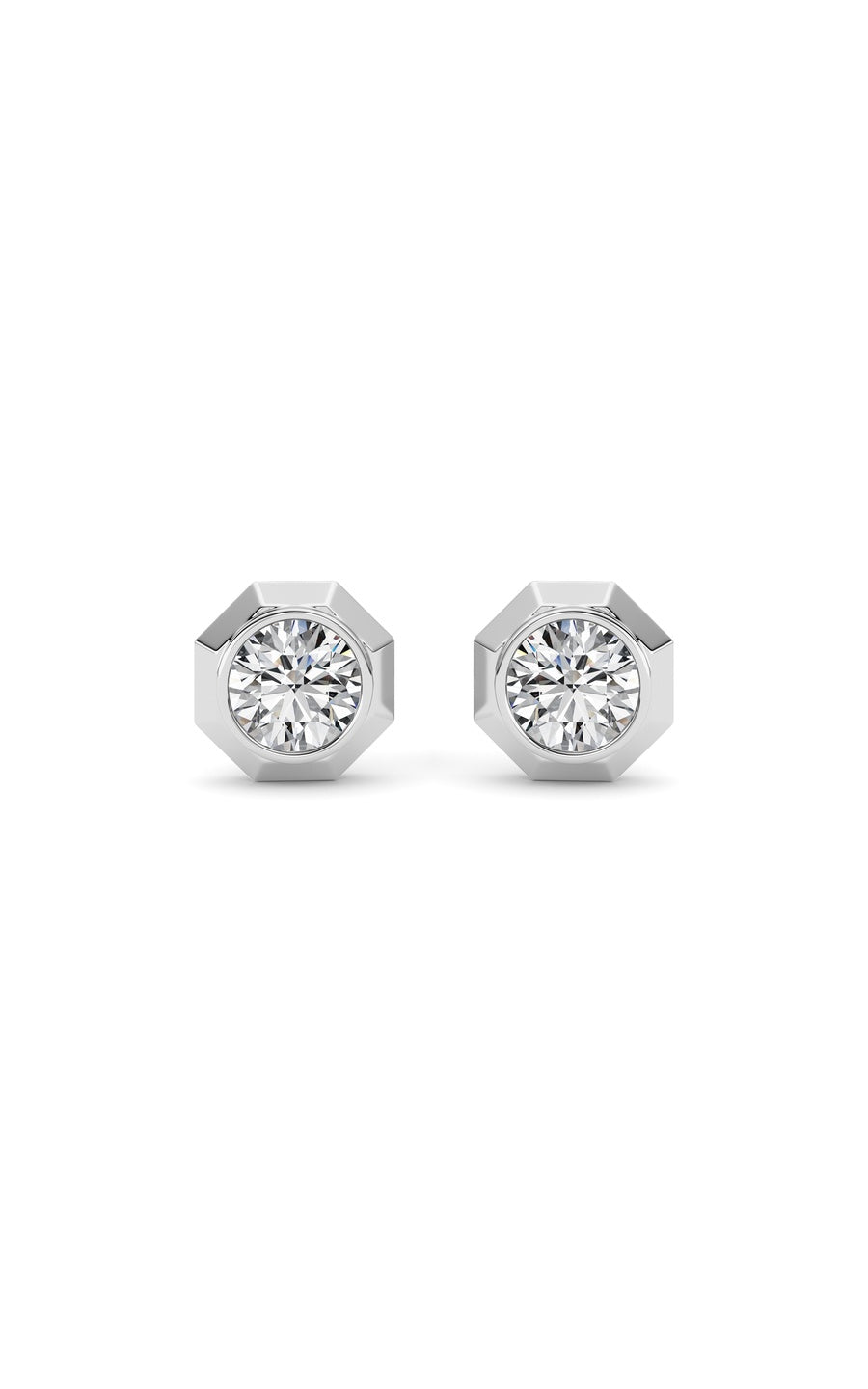 2Cttw Round Shaped Lab Grown Diamond (F/VS ) StudEarrings in 14K Gold