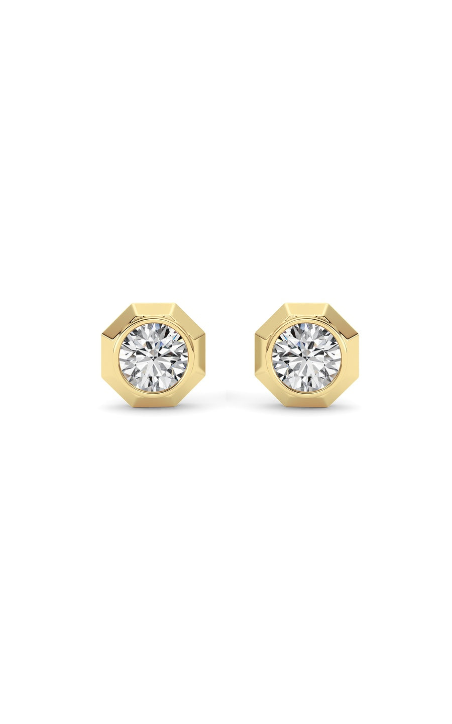 2Cttw Round Shaped Lab Grown Diamond (F/VS ) StudEarrings in 14K Gold