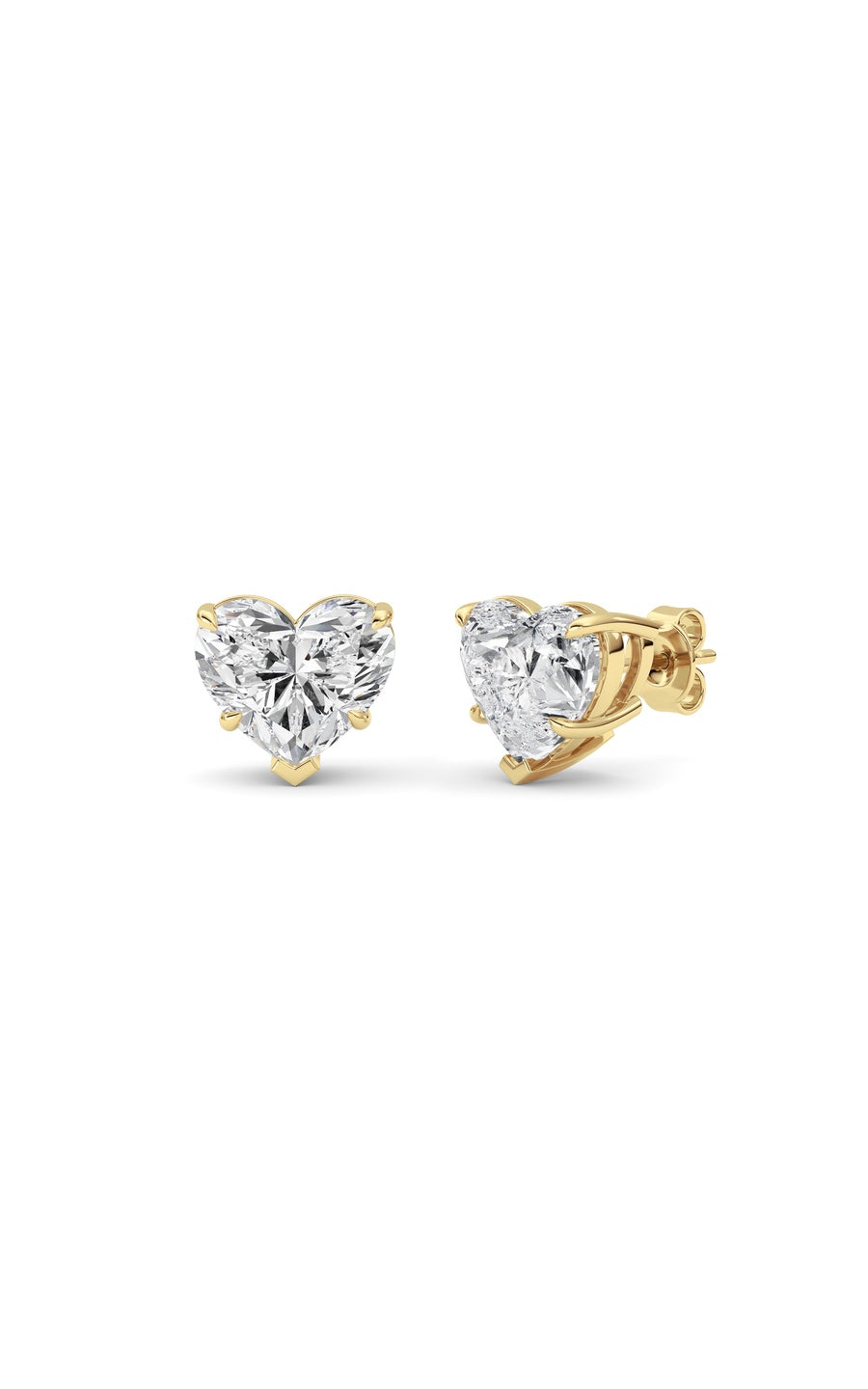 8Cttw Heart Shaped Lab Grown Diamond (F/VS ) StudEarrings in 14K Gold