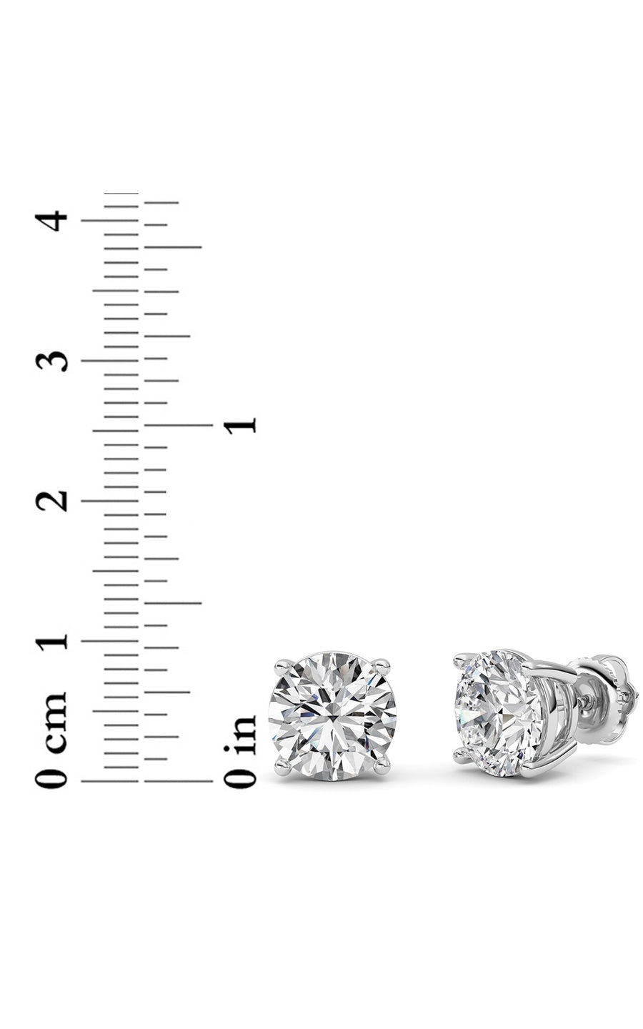 6Cttw Round Shaped Lab Grown Diamond (F/VS) Stud Earrings in 14K White Gold