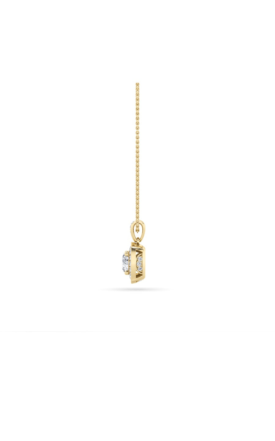 0.75Cttw Round Shaped Lab Grown Diamond (F/VS) Halo Pendant in 14K Gold