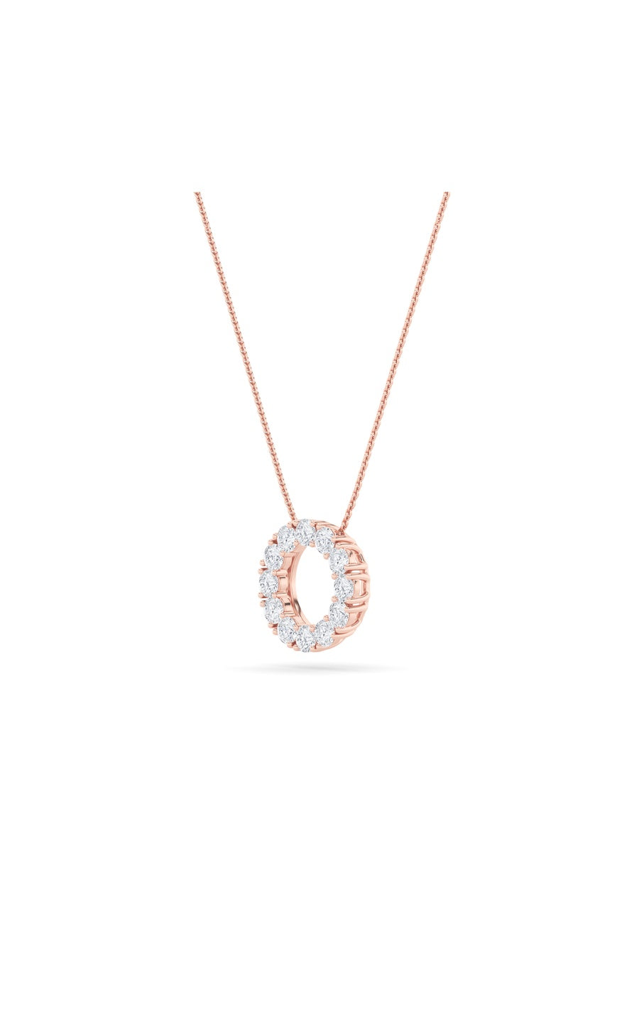 2Cttw Round Shaped Lab Grown Diamond (F/VS) CirclePendant in 14K Gold