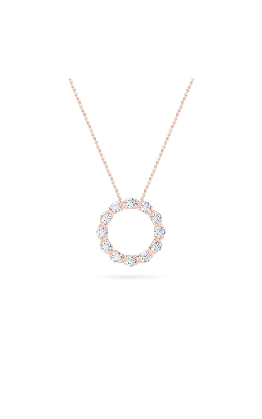 2Cttw Round Shaped Lab Grown Diamond (F/VS) CirclePendant in 14K Gold