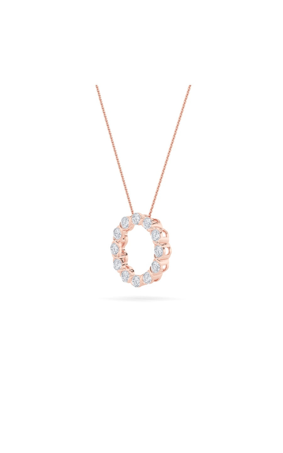2Cttw Round Shaped Lab Grown Diamond (F/VS) CirclePendant in 14K Gold