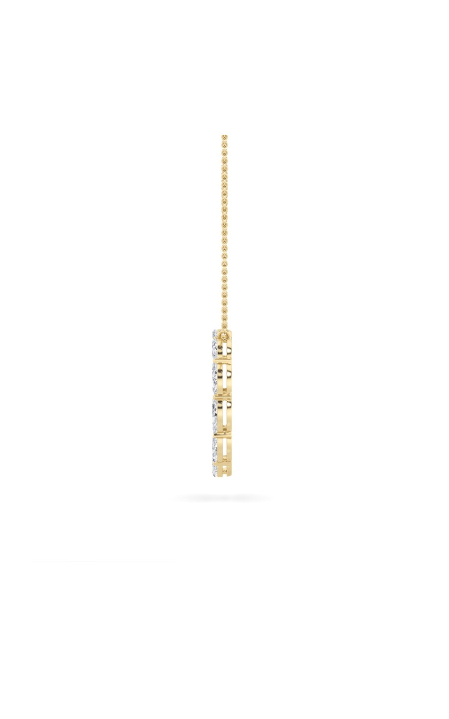 2Cttw Marquise Shaped Lab Grown Diamond (F/VS) Circle Necklace in 14K Gold
