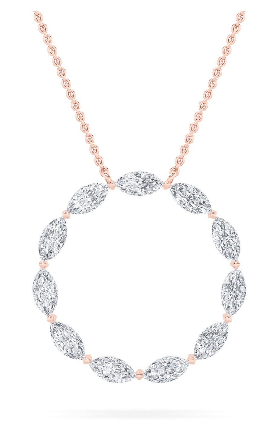 2.25Cttw Marquise Shaped Lab Grown Diamond (F/VS)Circle Necklace in 14K Gold