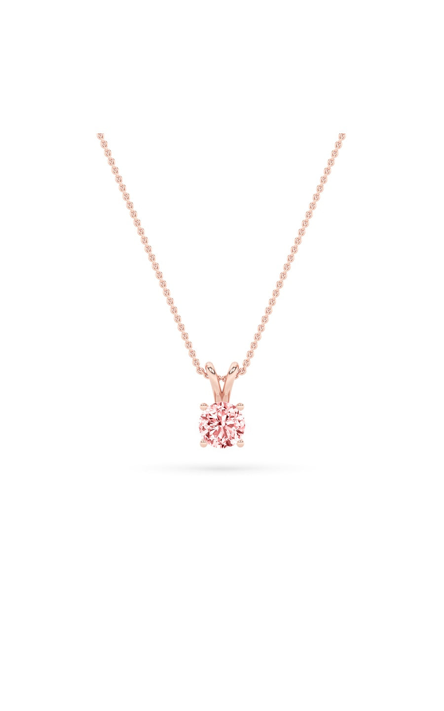 2CTW Round Shaped Lab Grown Diamond (F/VS) Split Bale Solitaire Pendant in 14K Gold