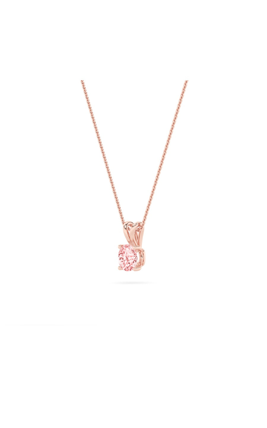 2CTW Round Shaped Lab Grown Diamond (F/VS) Split Bale Solitaire Pendant in 14K Gold