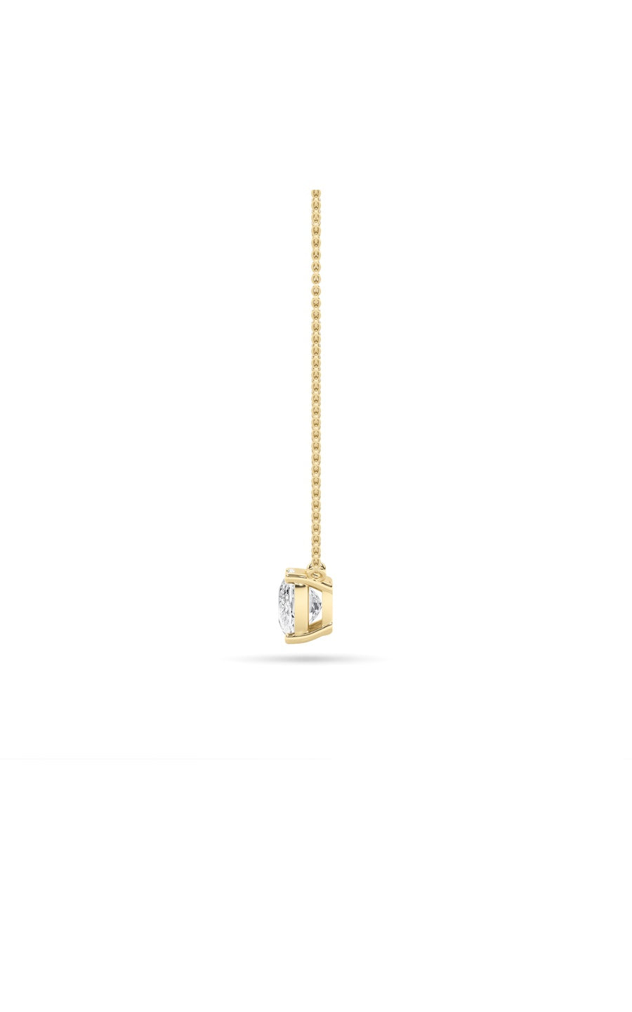 3Cttw Elongated Cushion Shaped Lab Grown Diamond (F/VS) East West Solitaire Necklace in 14K Gold