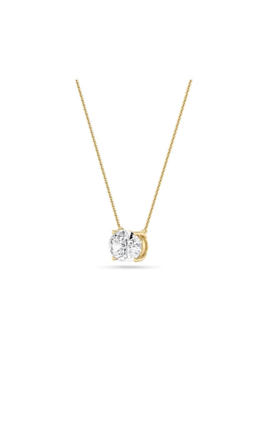 2Cttw Oval Shaped Lab Grown Diamond (F/VS) East West Solitaire Necklace in 14K Gold