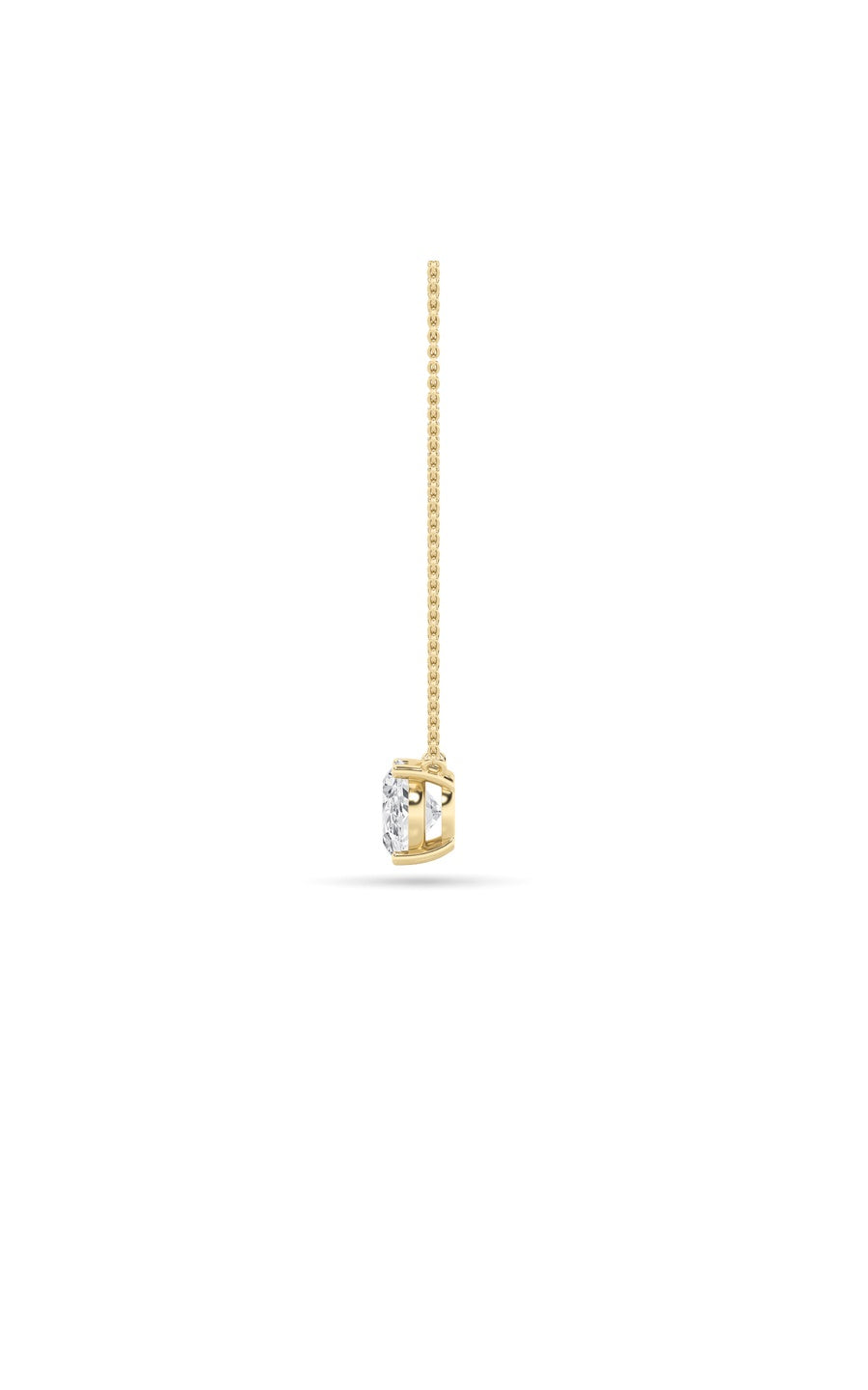 3Cttw Oval Shaped Lab Grown Diamond (F/VS) East West Solitaire Necklace in 14K Gold