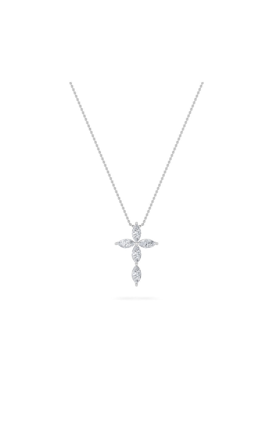 1.5Cttw Marquise Shaped Lab Grown Diamond (F/VS) Cross Pendant in 14K Gold