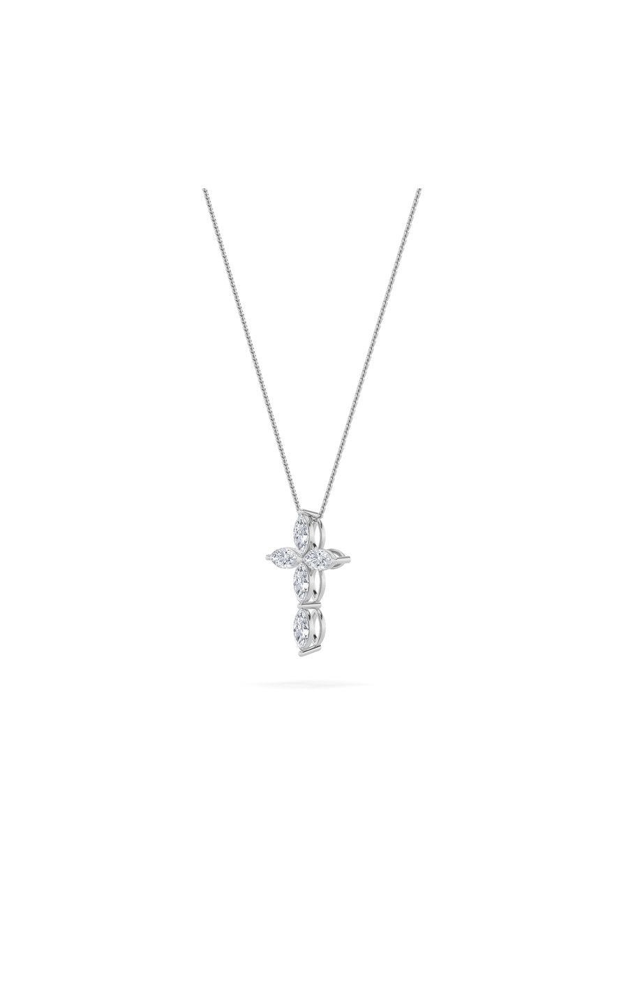 1.5Cttw Marquise Shaped Lab Grown Diamond (F/VS) Cross Pendant in 14K Gold