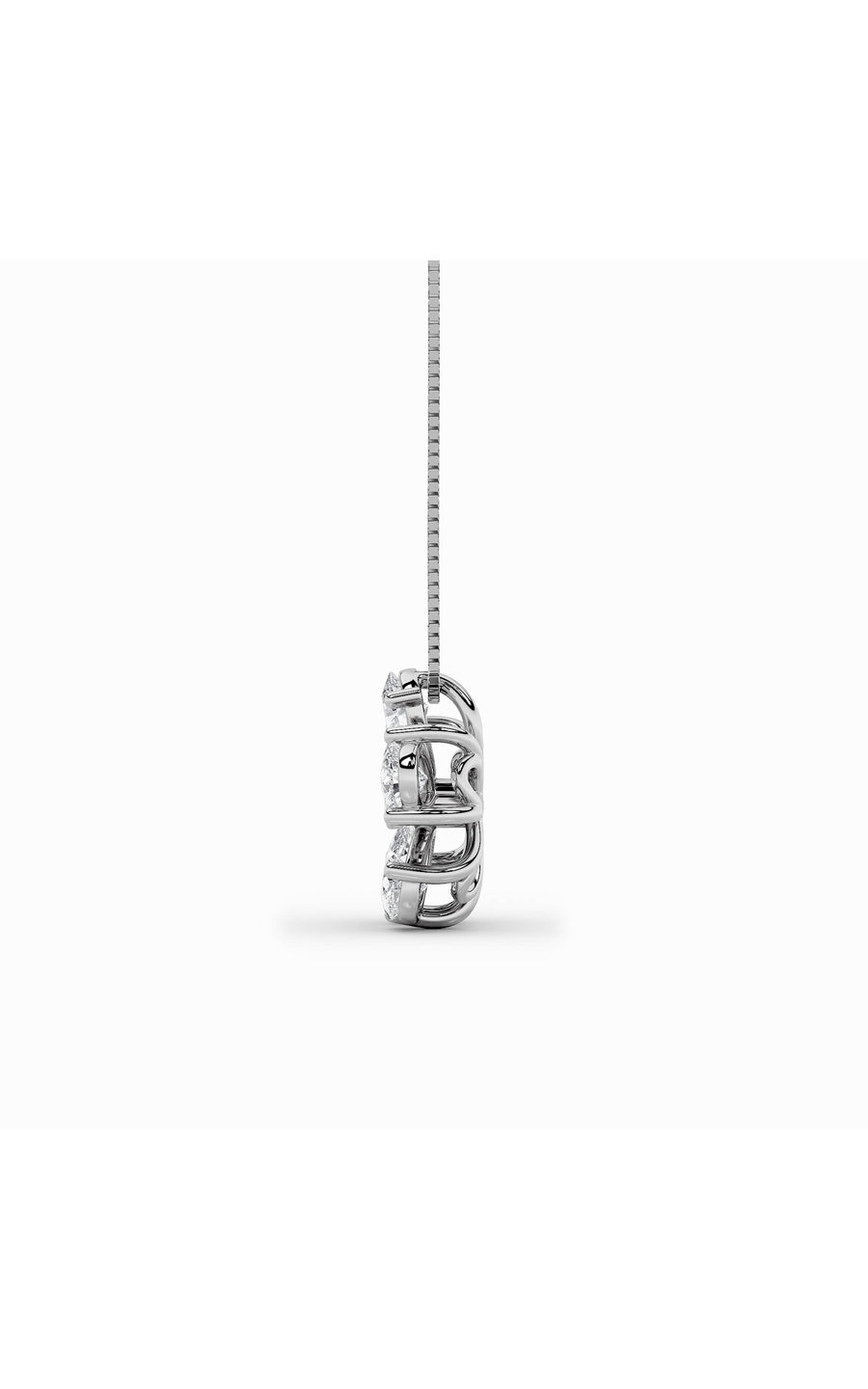 1.5Cttw Pear Shaped Lab Grown Diamond (F/VS) Floral Pendant in 14K Gold