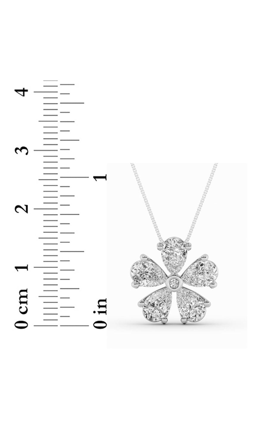 2.5Cttw Pear Shaped Lab Grown Diamond (F/VS) Floral Pendant in 14K Gold