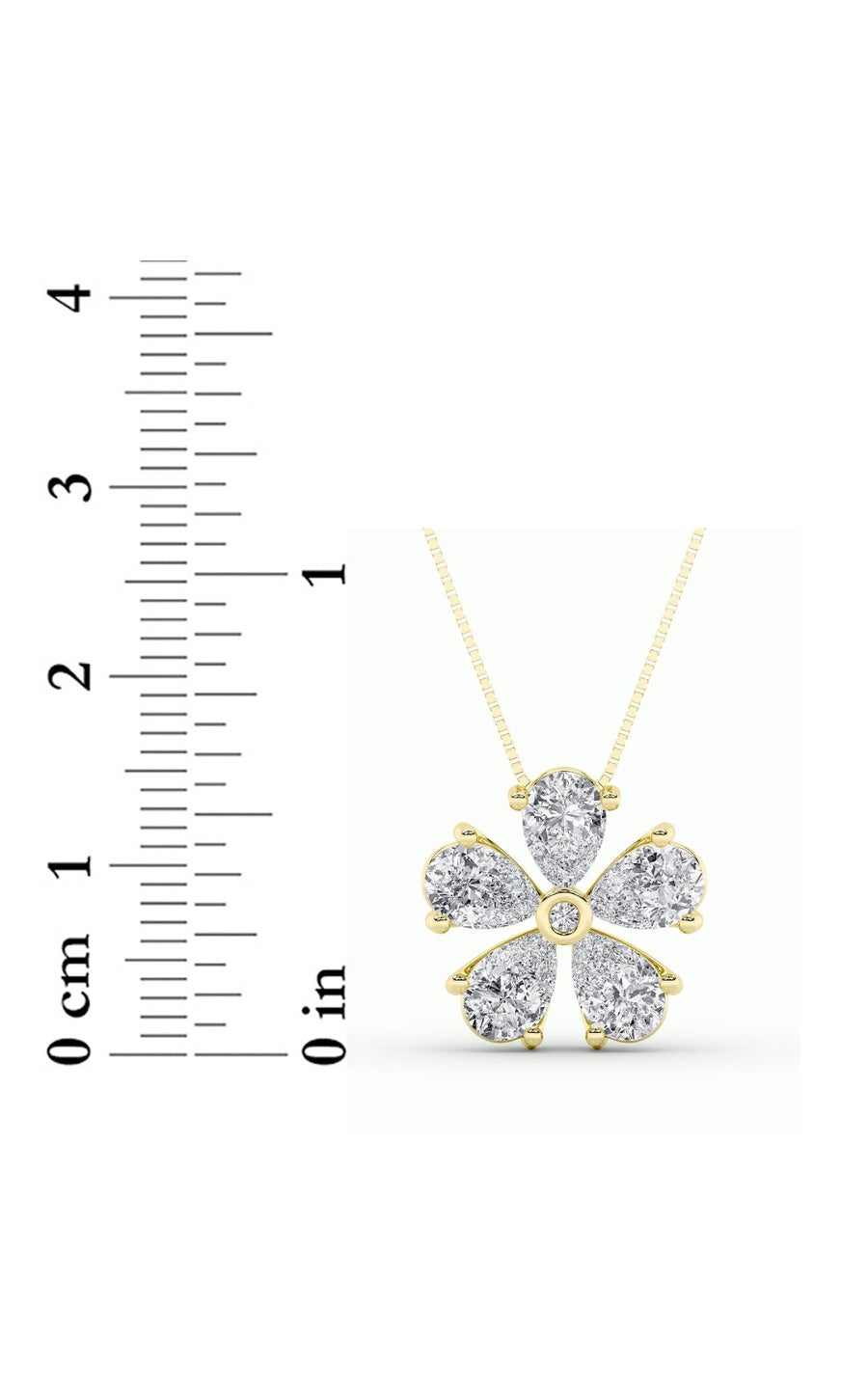 2.5Cttw Pear Shaped Lab Grown Diamond (F/VS) Floral Pendant in 14K Gold