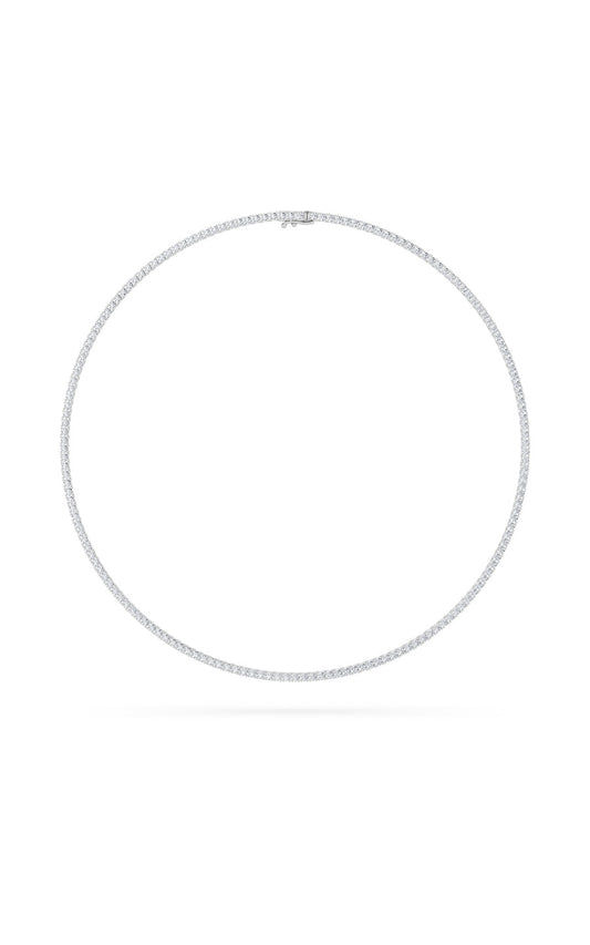 9.5Cttw Round Shaped Lab Grown Diamond (F/VS) Petite Line Necklace in 14K Gold