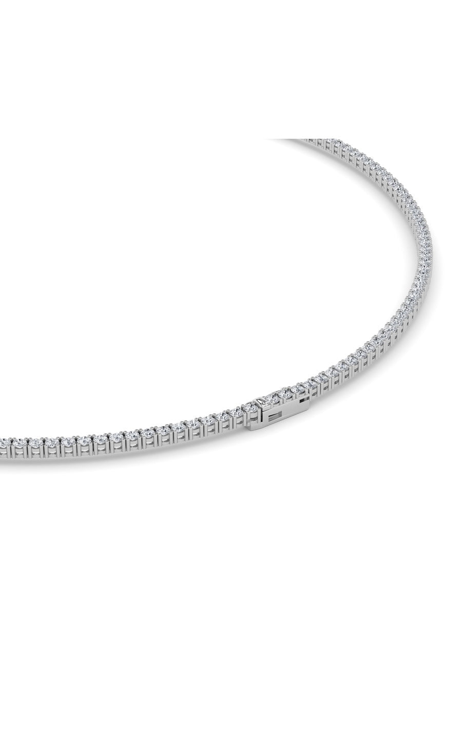 9.5Cttw Round Shaped Lab Grown Diamond (F/VS) Petite Line Necklace in 14K Gold