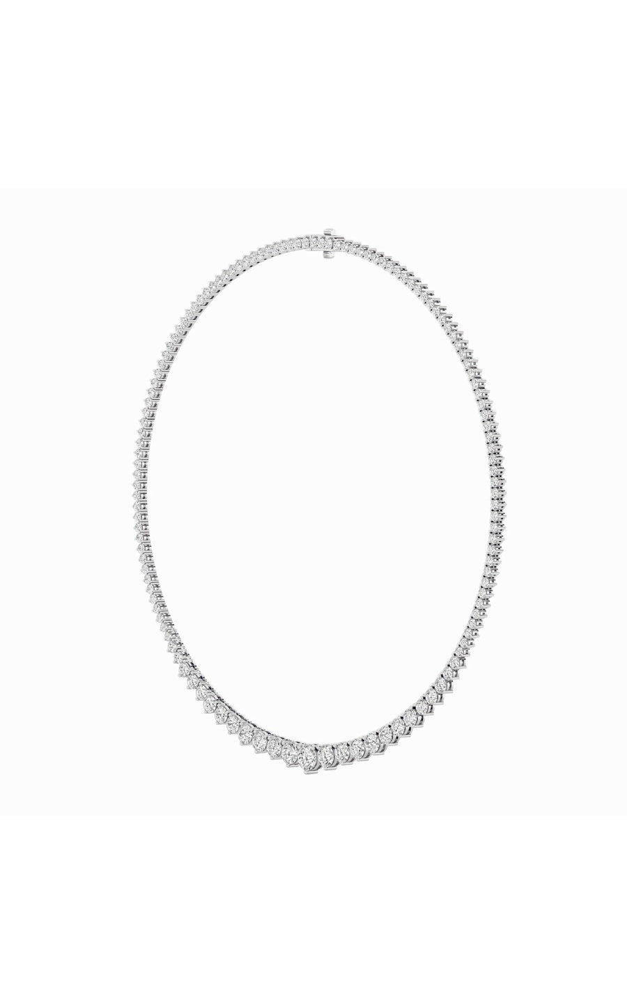 10Cttw Round Shaped Lab Grown Diamond (F/VS) ThreeProng Graduating Necklace in 14K Gold