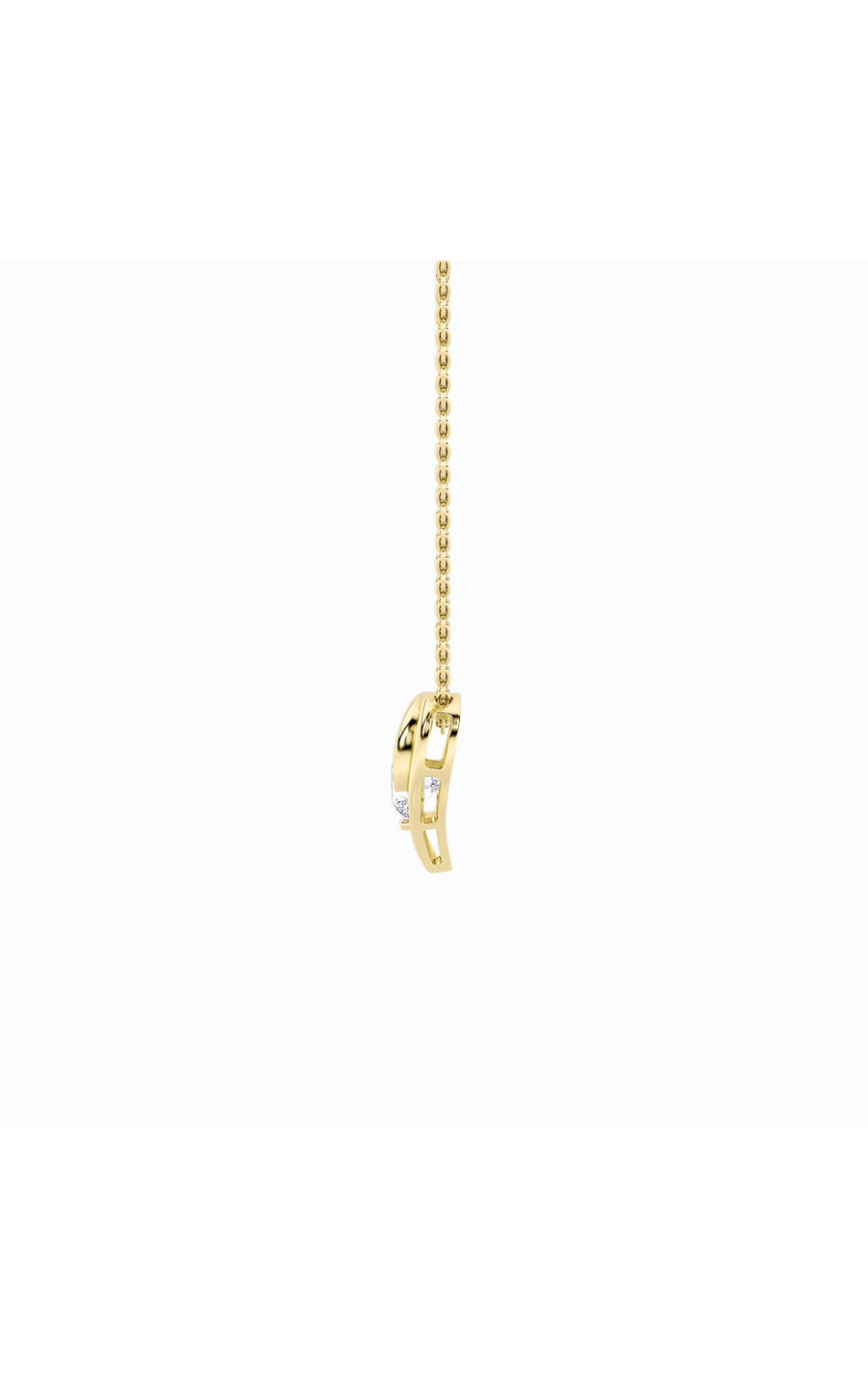 1Cttw Round Shaped Lab Grown Diamond (F/VS) HeartShaped Pendant in 14K Gold
