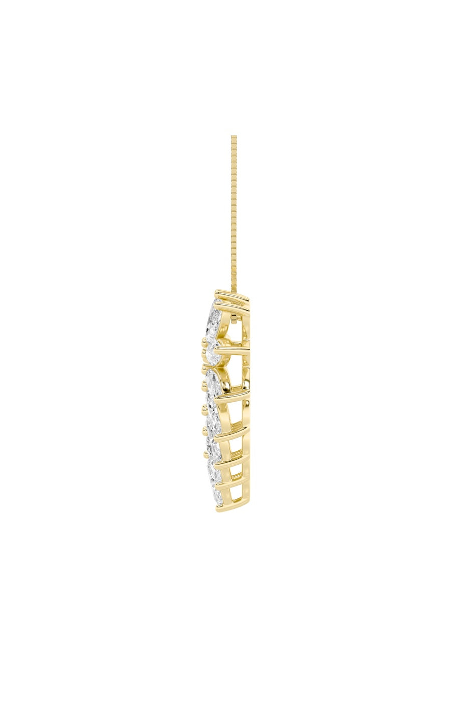 3CTW Marquise Shaped Lab Grown Diamond (F/VS) Heart Shaped Pendant in 14K Gold