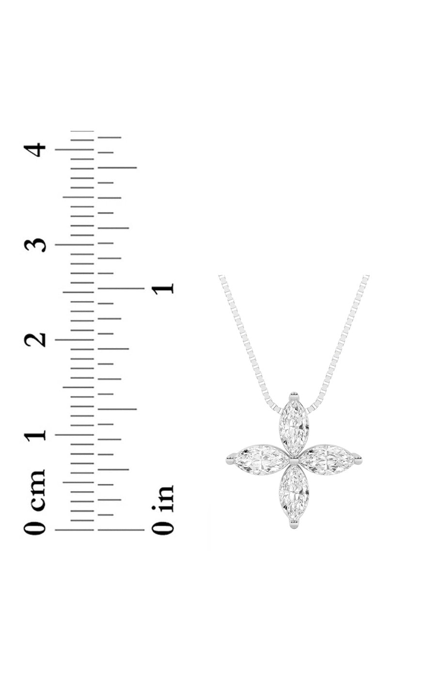 1CTW Marquise Shaped Lab Grown Diamond (F/VS) Flower Fashion Pendant in 14K Gold