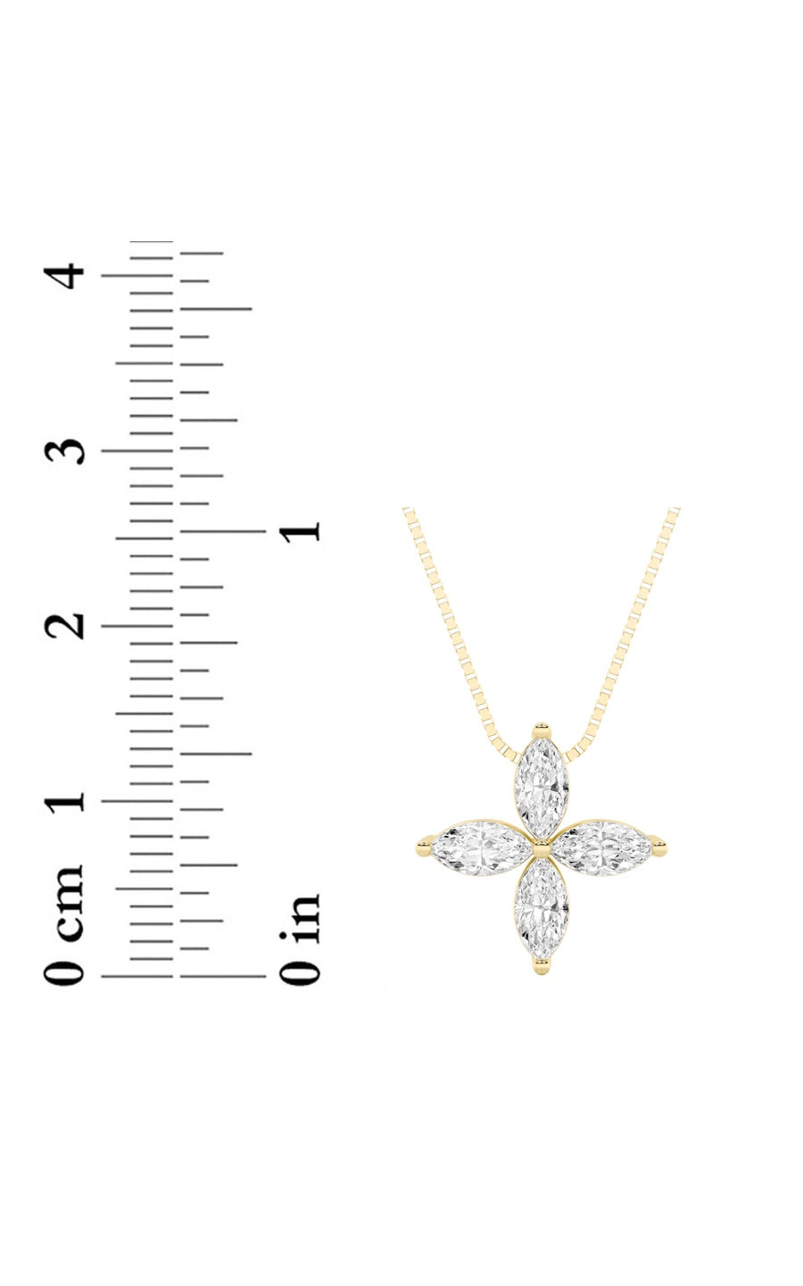 1CTW Marquise Shaped Lab Grown Diamond (F/VS) Flower Fashion Pendant in 14K Gold