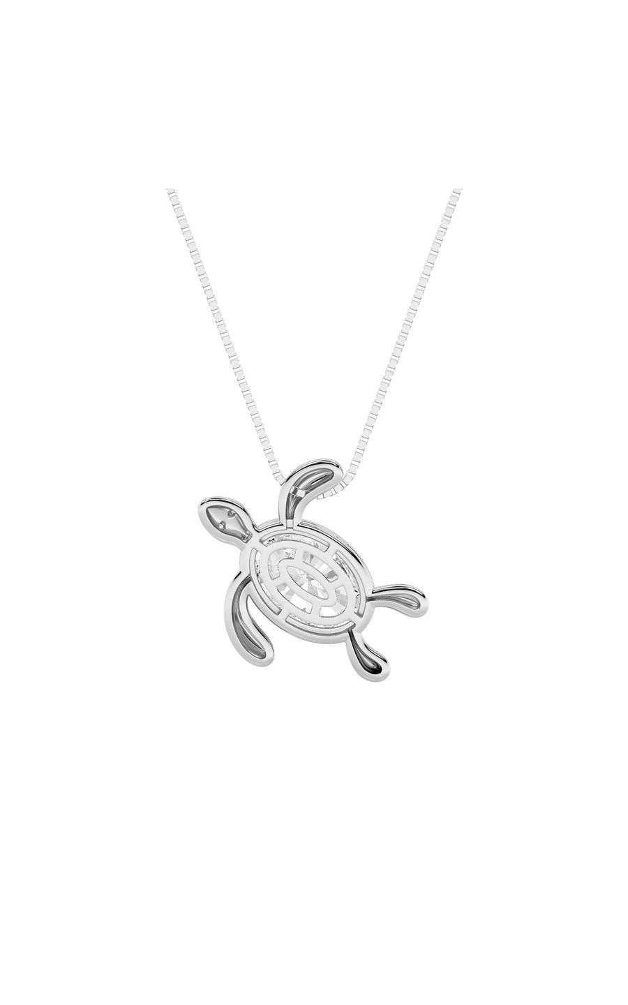 1.5Cttw Oval Shaped Lab Grown Diamond (F/VS) BezelSet Turtle Pendant in 14K Gold