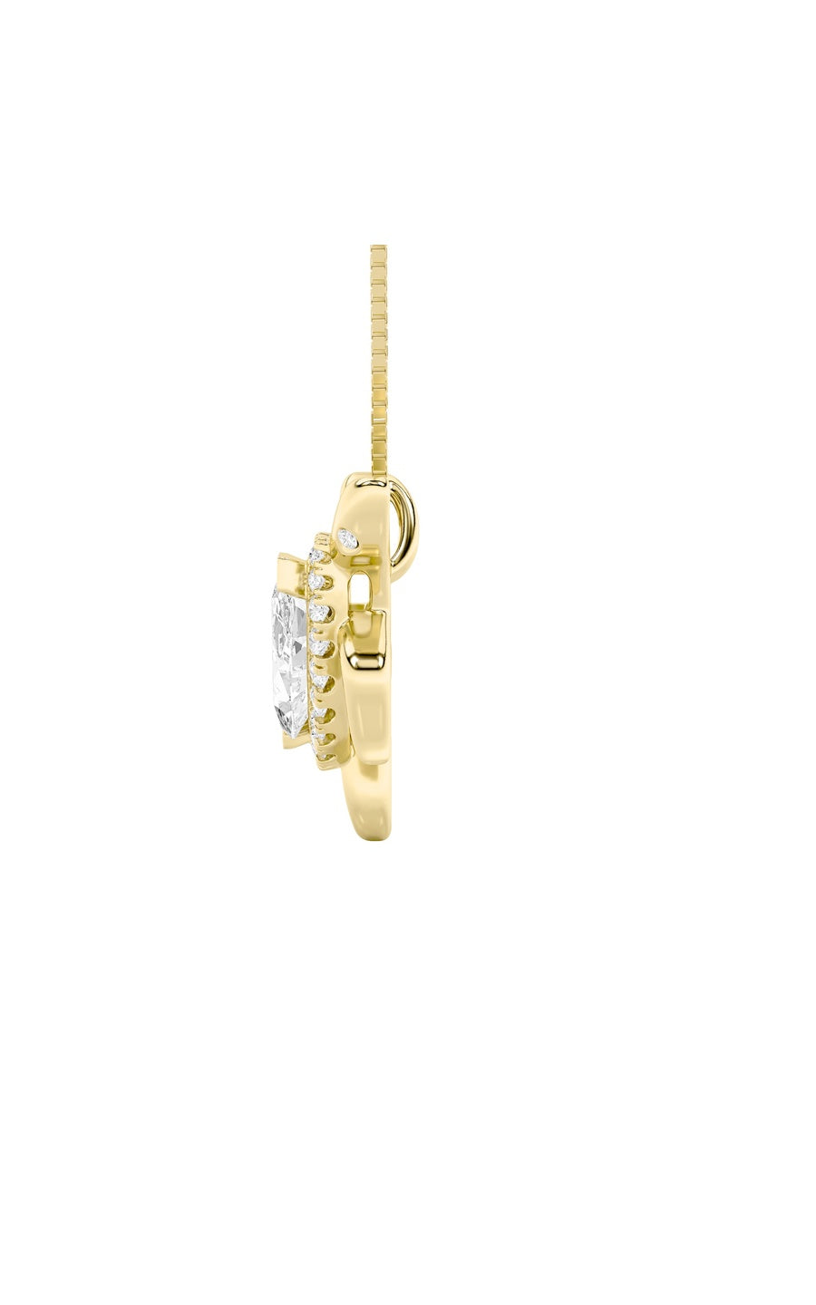 2Cttw Marquise Shaped Lab Grown Diamond (F/VS) Accented Turtle Pendant in 14K Gold