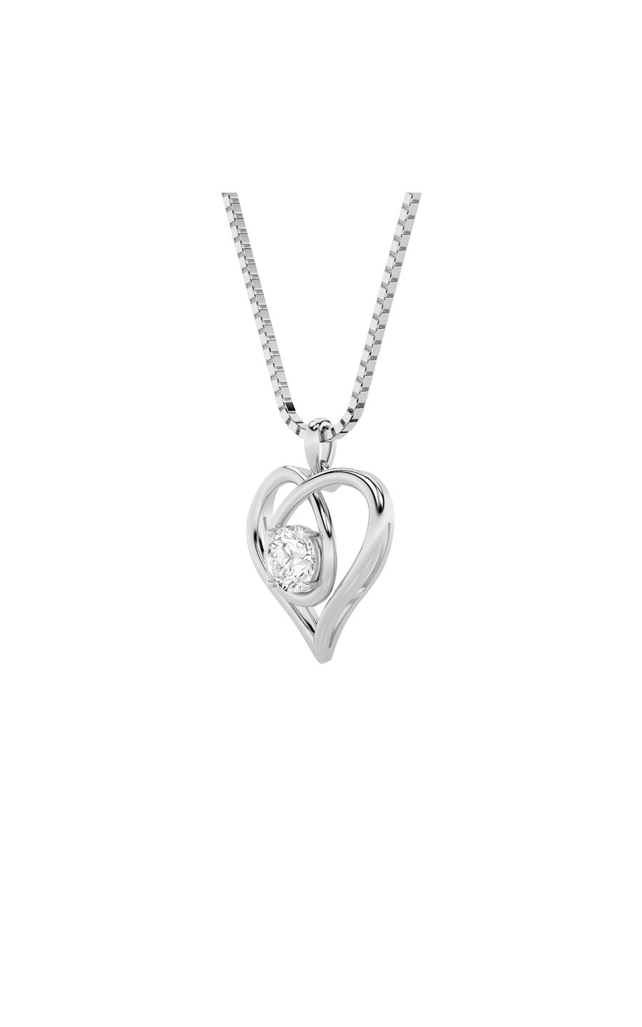 1.5Cttw Round Shaped Lab Grown Diamond (F/VS) Heart Shaped Pendant in 14K Gold