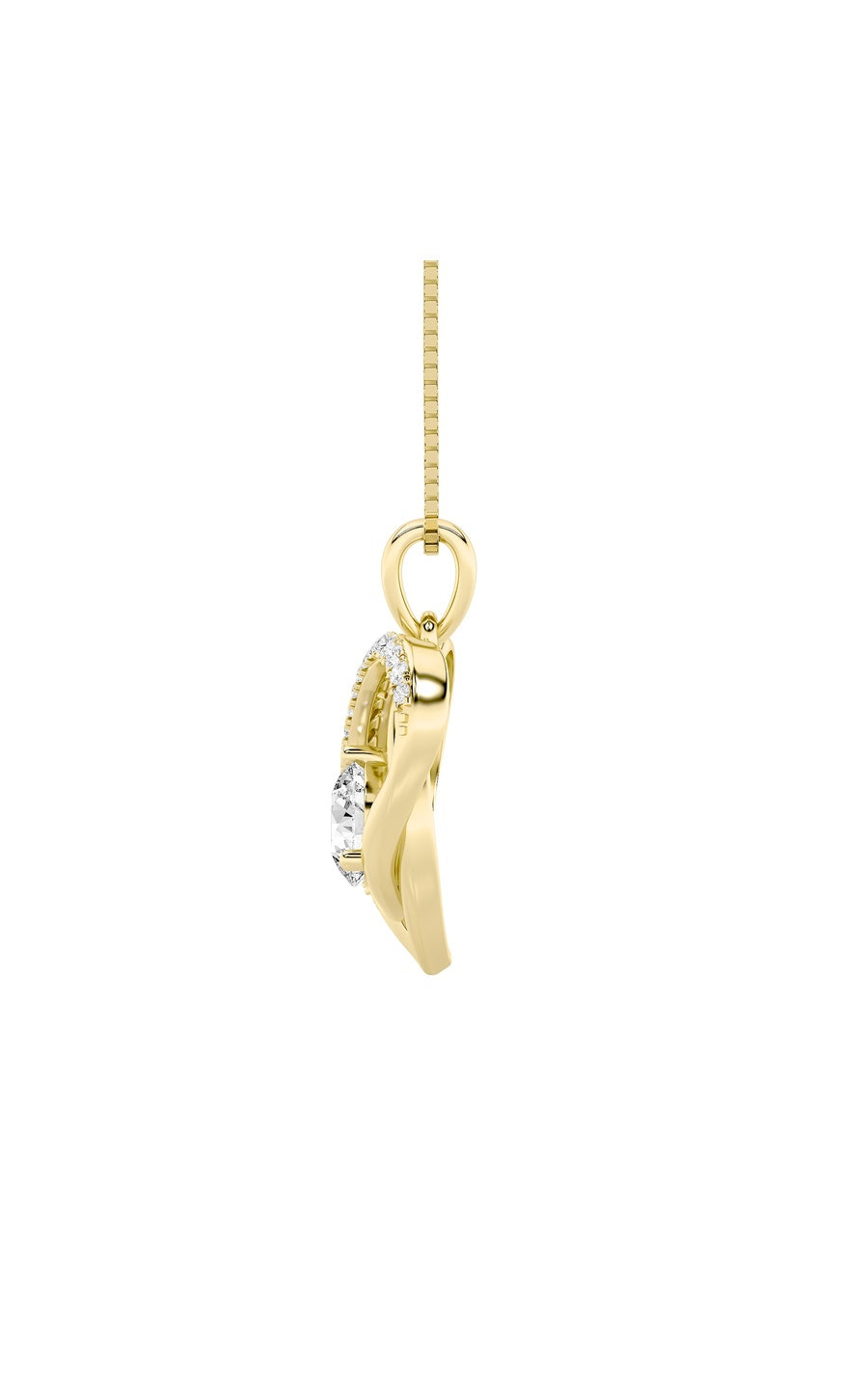 1.5Cttw Round Shaped Lab Grown Diamond (F/VS) Heart Shaped Pendant in 14K Gold