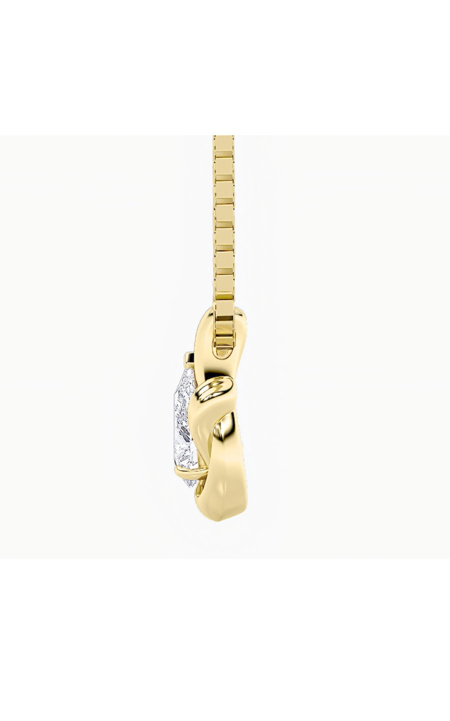 2Cttw Pear Shaped Lab Grown Diamond (F/VS) Knot Pendant in 14K Gold