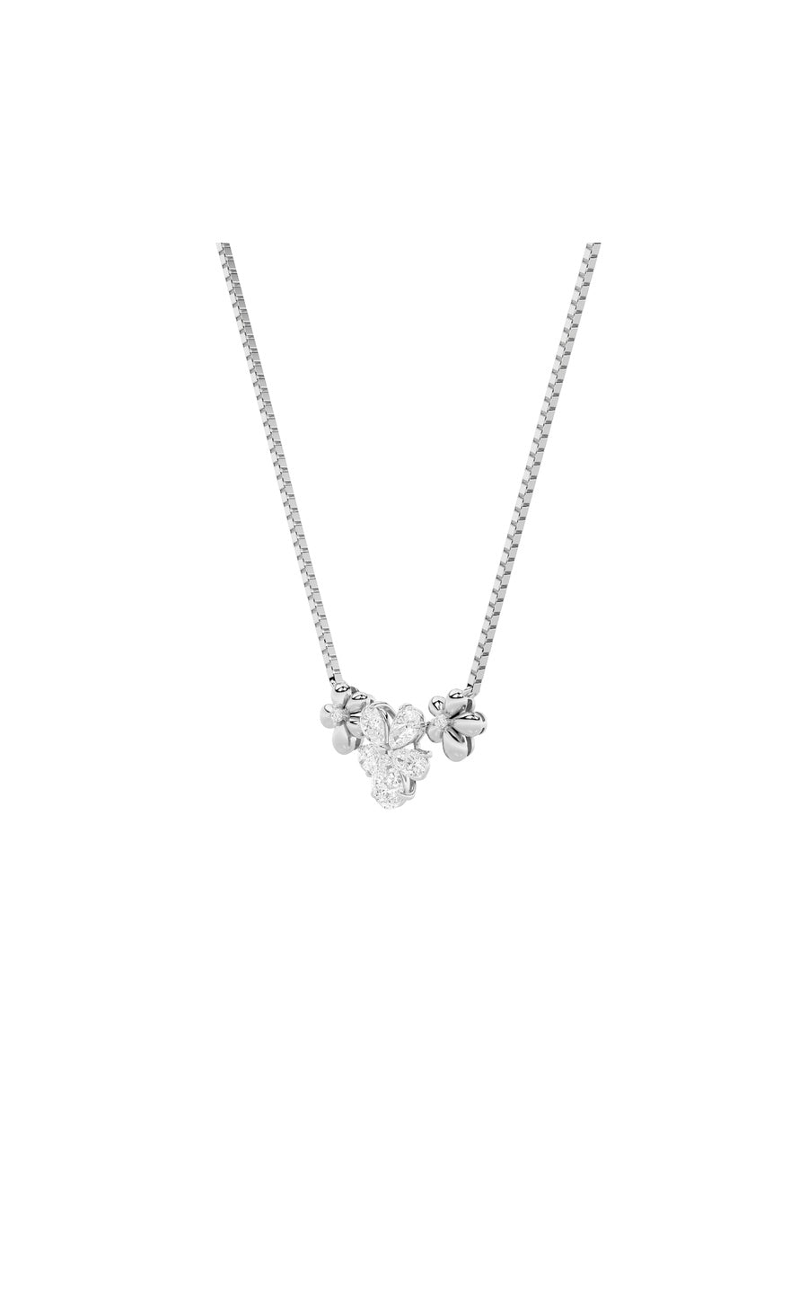 2Cttw Pear Shaped Lab Grown Diamond (F/VS) Fancy Flower Necklace in 14K Gold