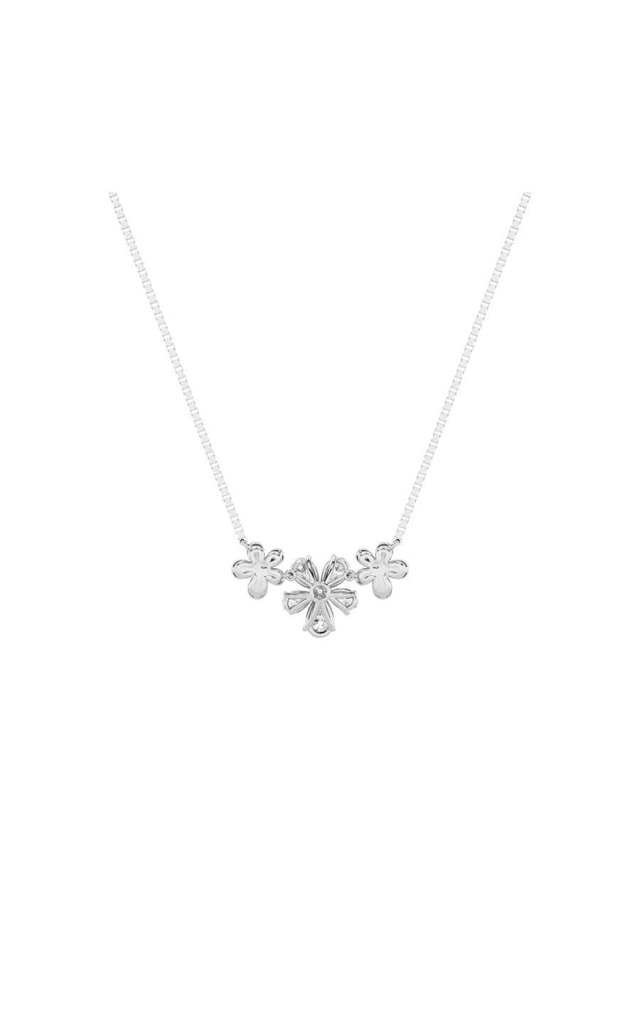 2Cttw Pear Shaped Lab Grown Diamond (F/VS) Fancy Flower Necklace in 14K Gold