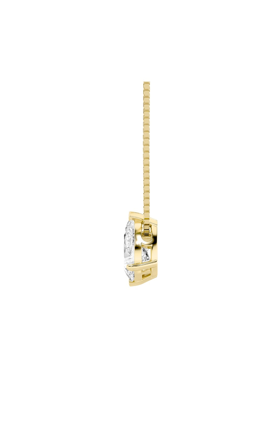 2.5Cttw Pear Shaped Fancy Yellow & White Lab GrownDiamond (F/VS) Two Stone Fancy Pendant in 14K Gold