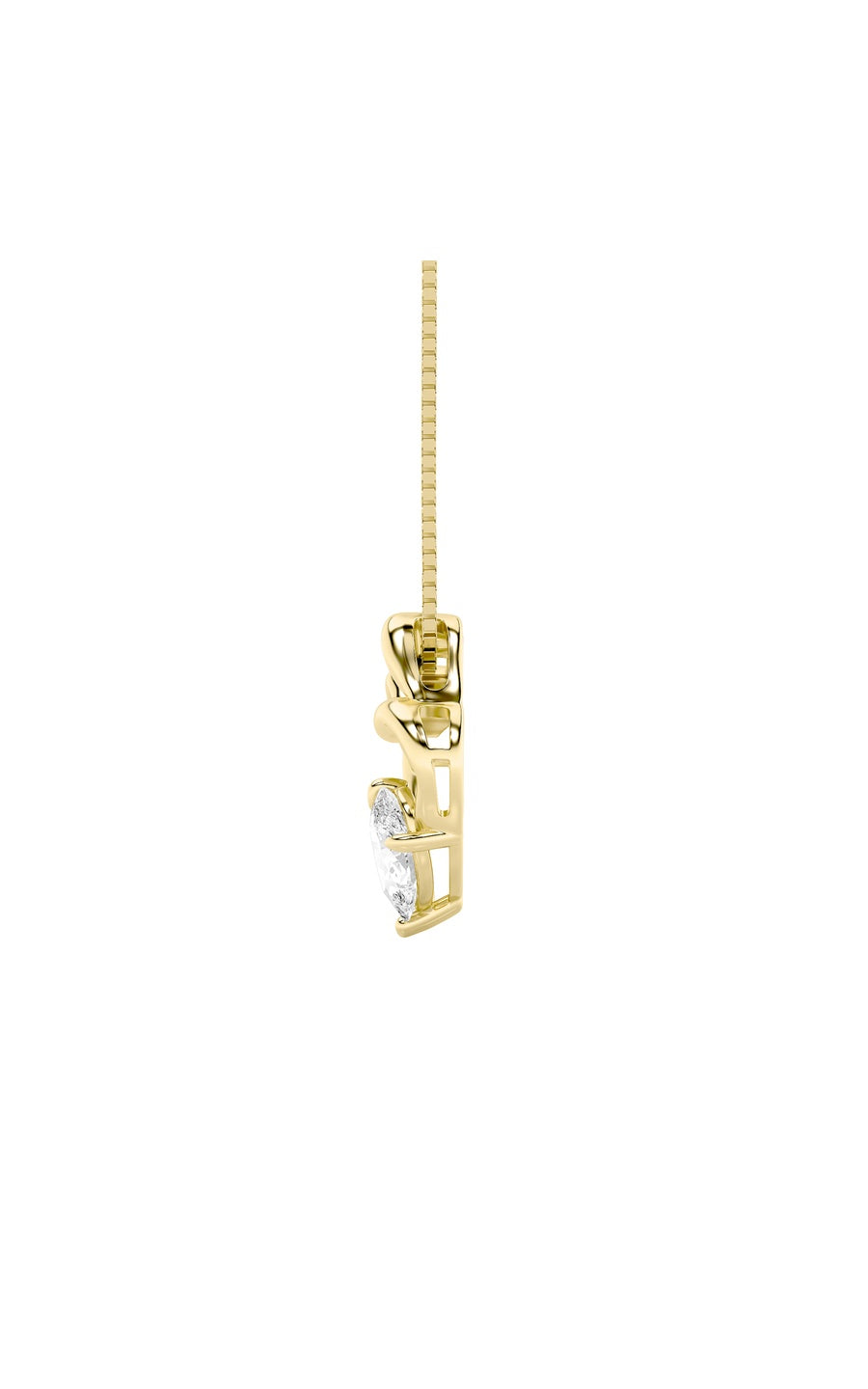 3Cttw Pear Shaped Lab Grown Diamond (F/VS) Mother& Child Heart Shaped Pendant in 14K Gold