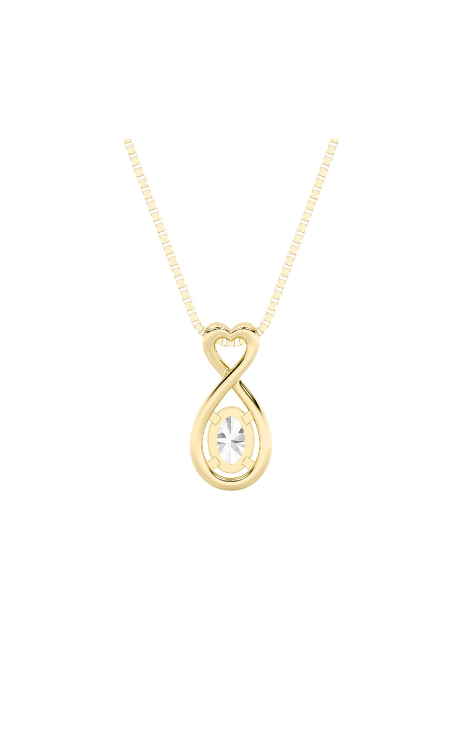 1Cttw Oval Shaped Lab Grown Diamond (G/VS) Fancy Solitaire Pendant in 14K Gold