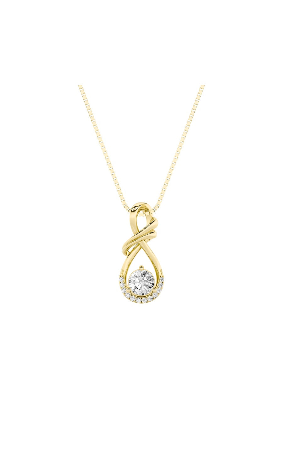 1Cttw Round Shaped Lab Grown Diamond (F/VS) Solitaire Pendant in 14K Gold