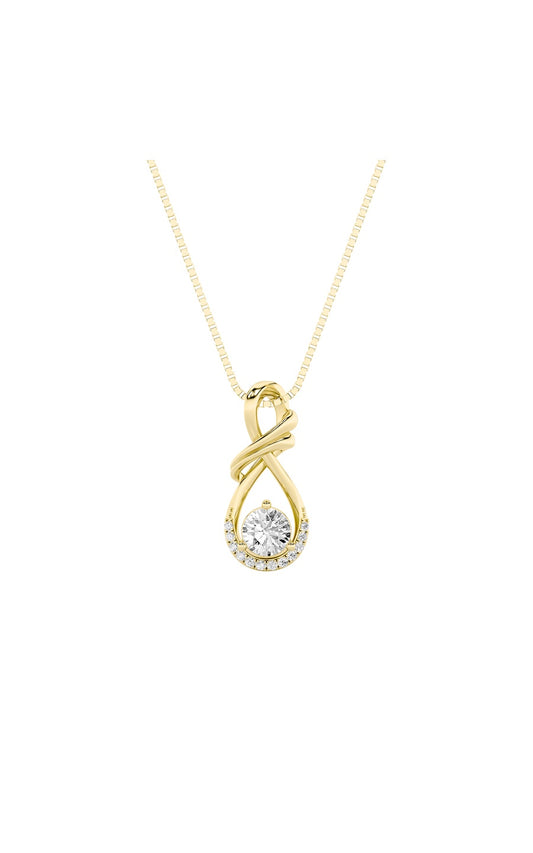 1Cttw Round Shaped Lab Grown Diamond (F/VS) Solitaire Pendant in 14K Gold
