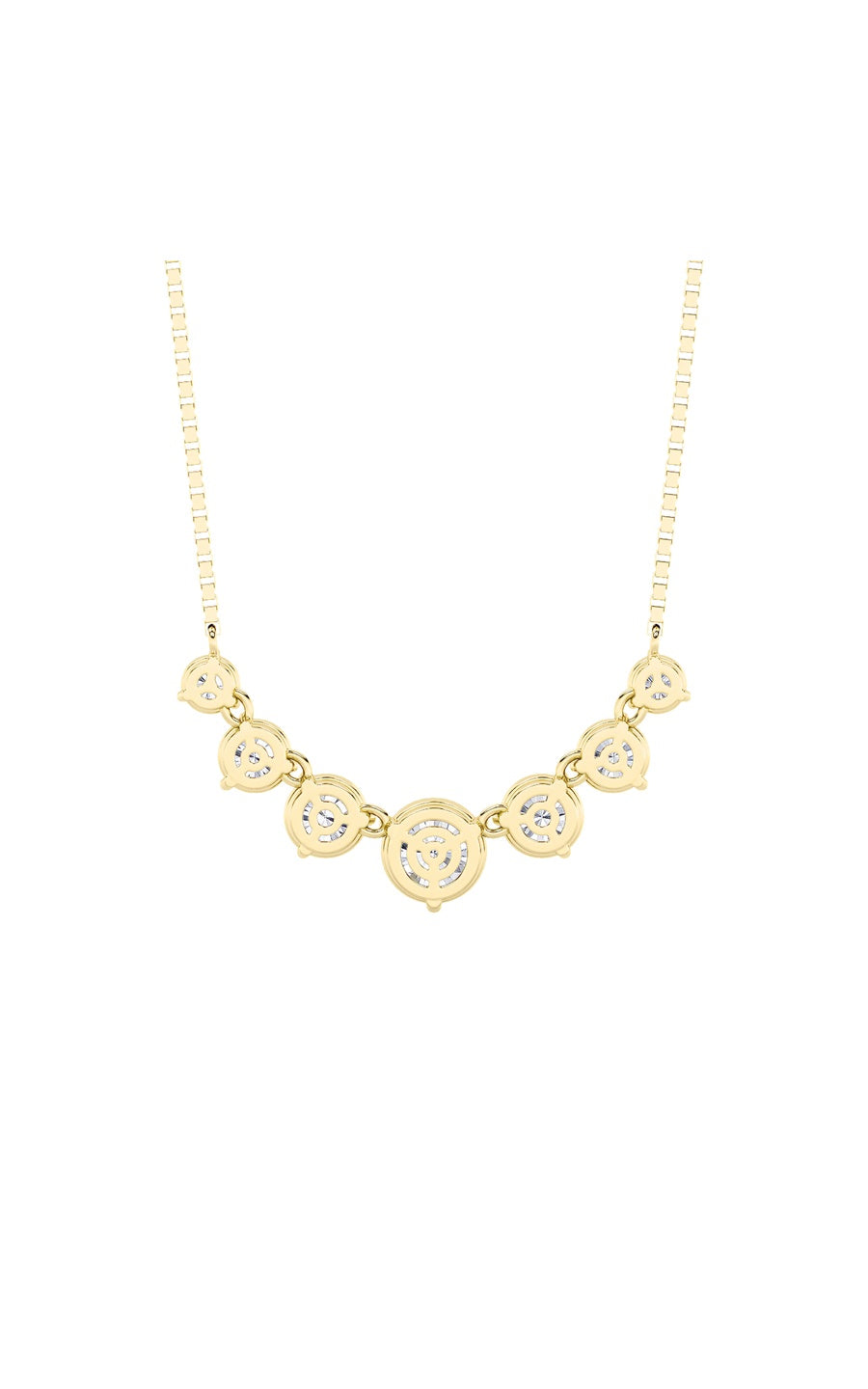 4.5Cttw Round Shaped Lab Grown Diamond (F/VS) Seven Stone Necklace in 14K Gold