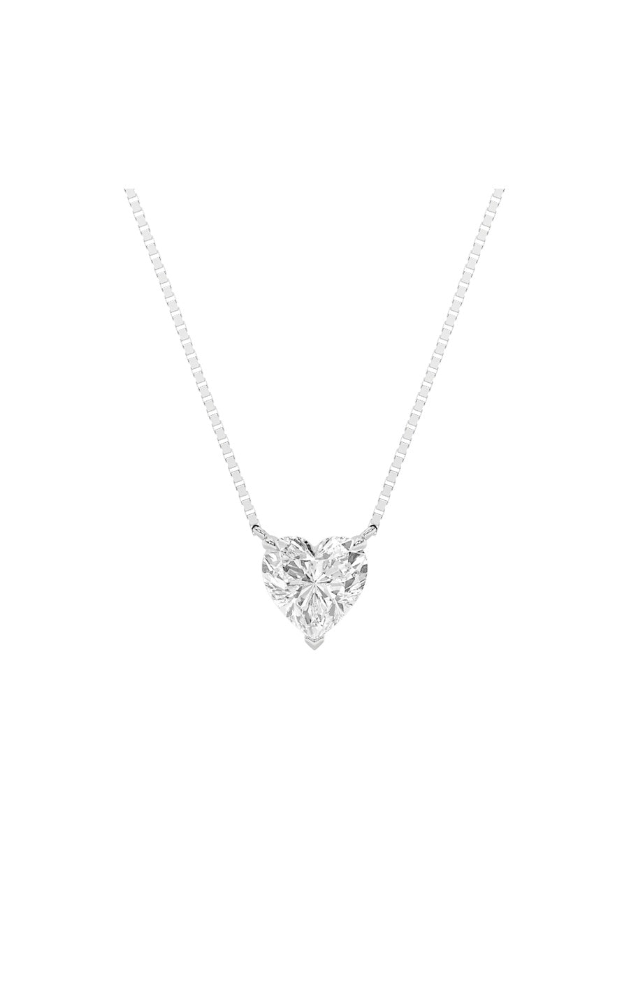1Cttw Heart Shaped Lab Grown Diamond (F/VS) HeartShaped Necklace in 14K Gold