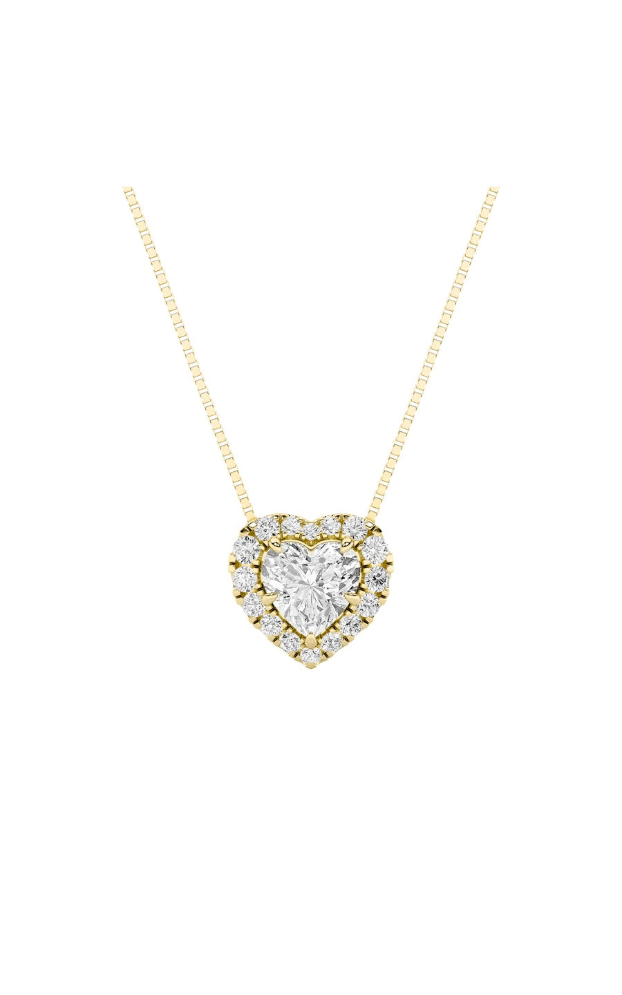 1.25Cttw Heart Shaped Lab Grown Diamond (F/VS) Heart Shaped Pendant in 14K Gold