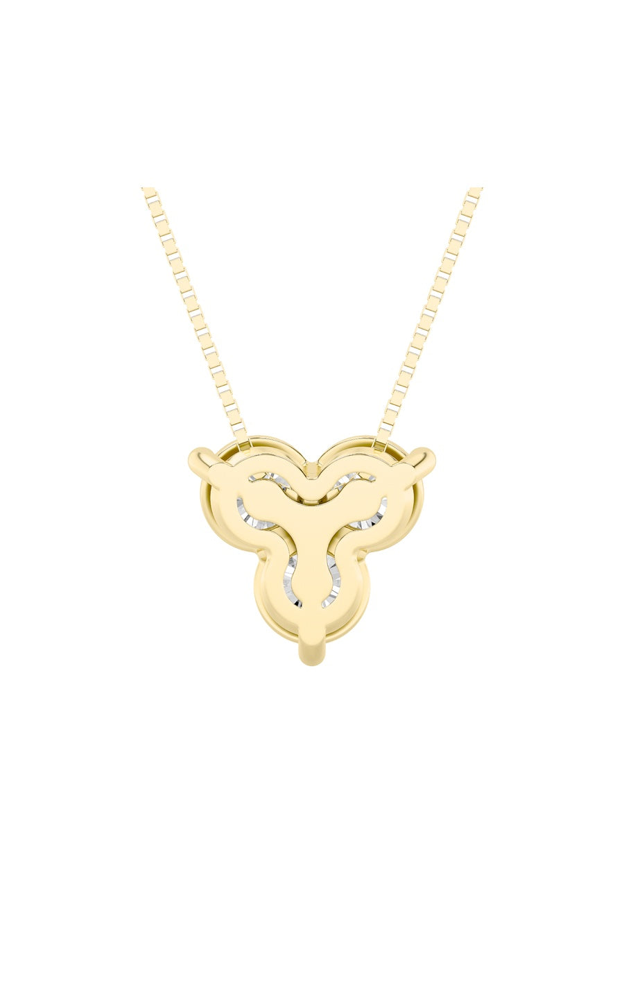 1Cttw Round Shaped Lab Grown Diamond (F/VS) ThreeStone Pendant in 14K Gold