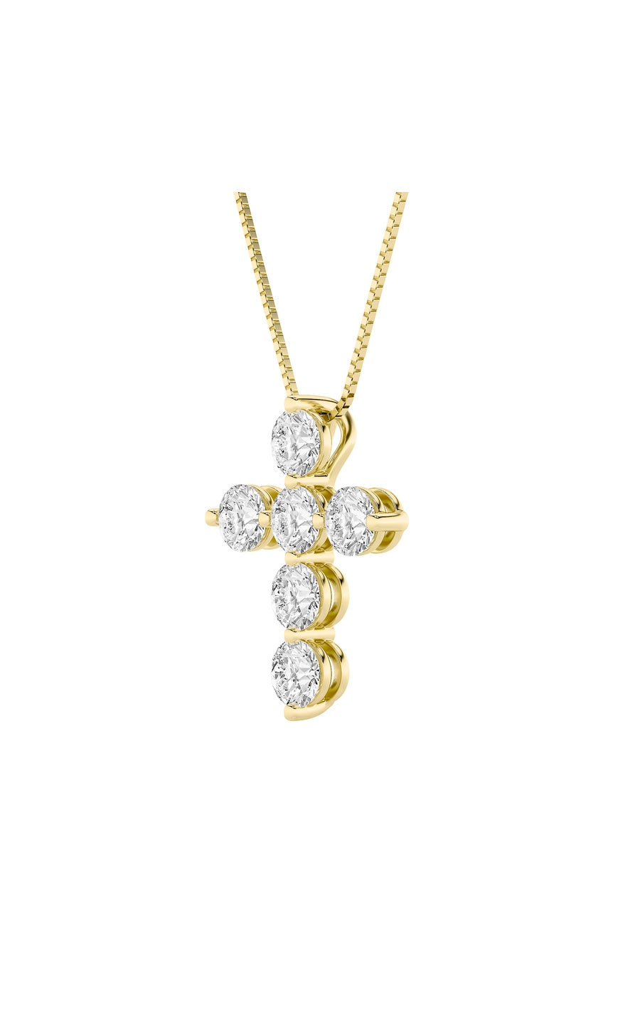 1.5Cttw Round Shaped Lab Grown Diamond (F/VS) Cross Pendant in 14K Gold