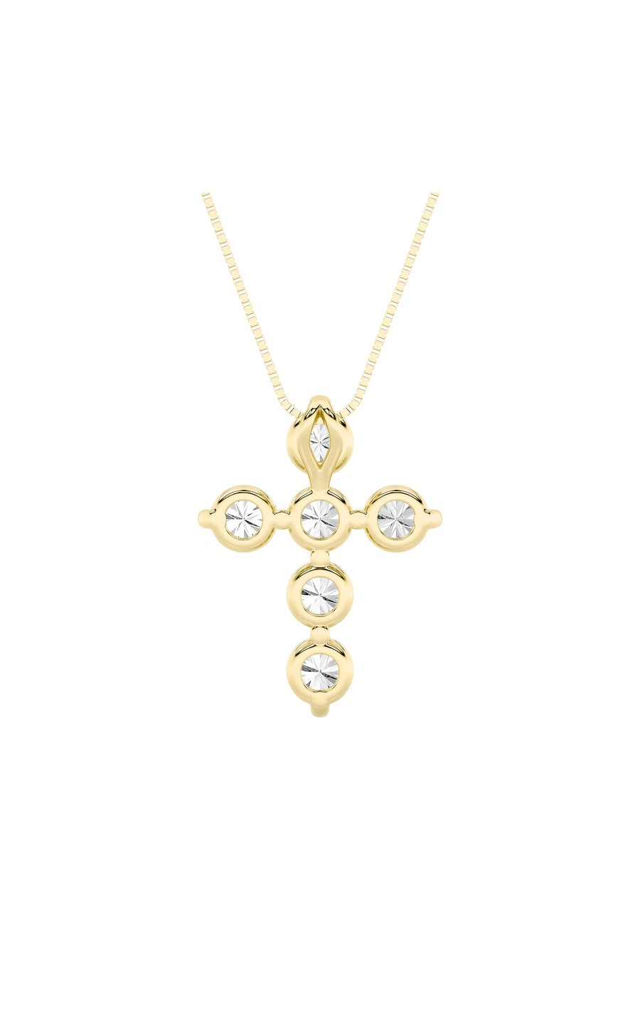 1.5Cttw Round Shaped Lab Grown Diamond (F/VS) Cross Pendant in 14K Gold