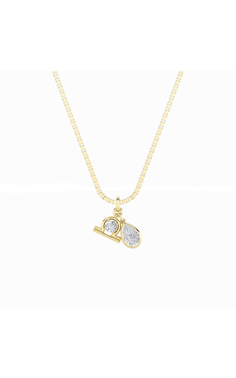 1Cttw Pear Shaped Lab Grown Diamond (F/VS) ZodiacPendant in 14K Gold